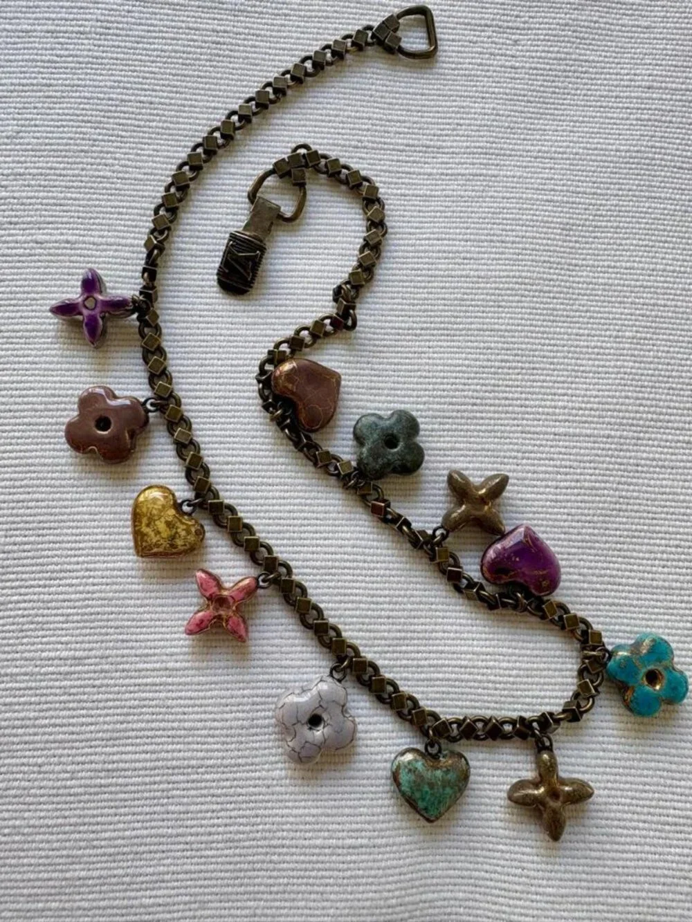 Rare Vintage Louis Vuitton Ceramic Baroque Charms Necklace